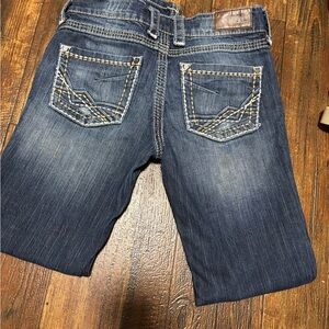 BKE Dark Blue Denim Shorts with Contrast Stitching